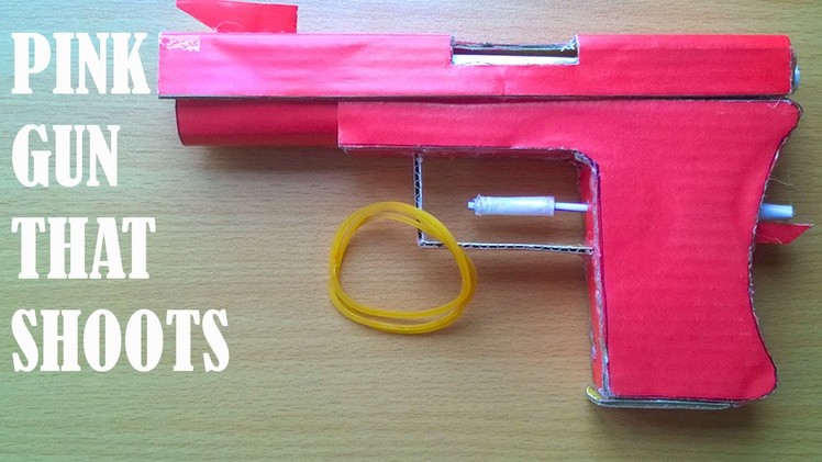 How to make a Paper Pink Gun that shoots with Rubber band - Part 1