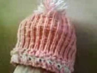 Round Loom knitting baby hat