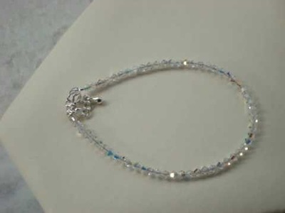 Swarovski clear crystalAB beaded ankle bracelet