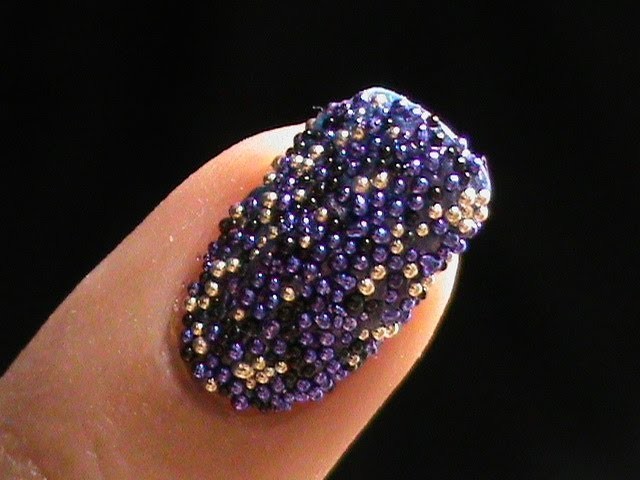 Caviar Nails DIY- how to do Caviar nail art at home with 3d cavair beads - easy nail polish designs
