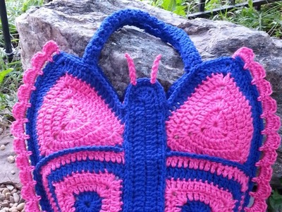 #Crochet Butterfly Handbag Purse #TUTORIAL DIY BUTTERFLY. DIY CROCHET.