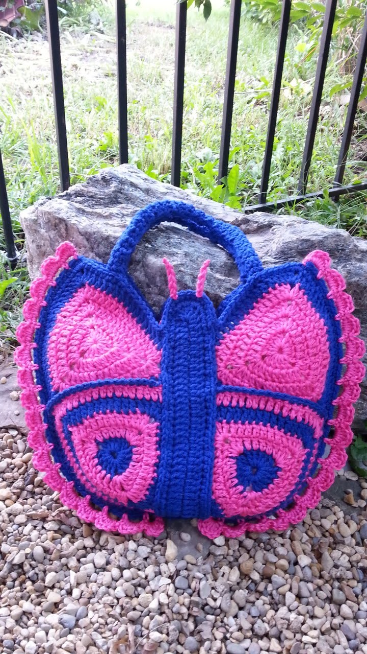 #Crochet Butterfly Handbag Purse #TUTORIAL DIY BUTTERFLY. DIY CROCHET.