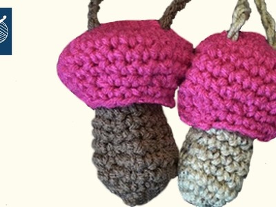Crochet Mushroom Chapstick Necklace - Left Hand Version Crochet Geek