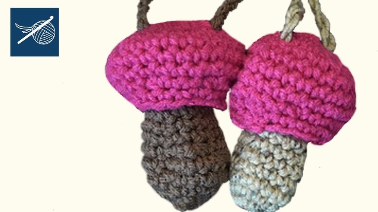 Crochet Mushroom Chapstick Necklace - Left Hand Version Crochet Geek