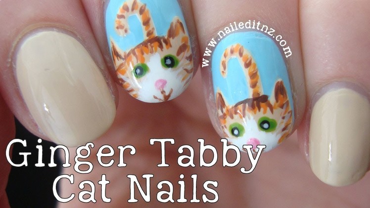 DIY Cat Nail Art | Ginger Tabby