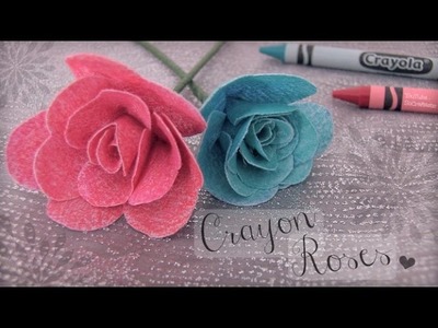 DIY Crayon Roses. Fabric Flower How To