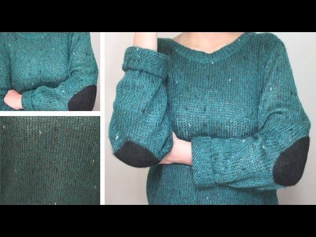 DIY Speckled Sweater with Elbow Pads