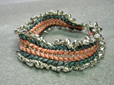 Double Herringbone Superduo Beads Bracelet
