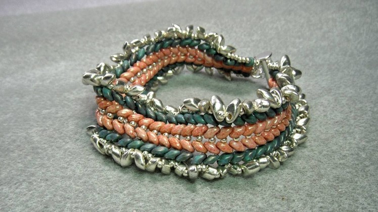 Double Herringbone Superduo Beads Bracelet