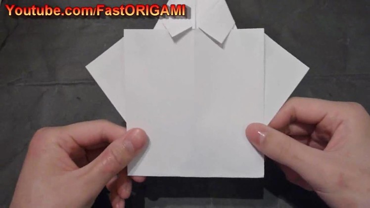 How to make Father's Day Collared Shirt Origami with NeckTie El Día Del Padre Camisa De Col