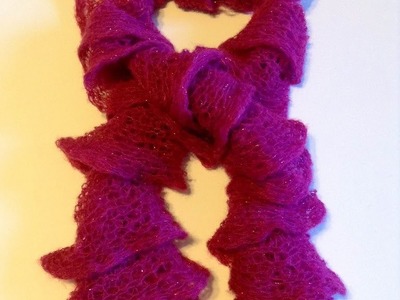 Knitting 102: 15 minute easy scarf How to knit Red Heart Rigoletto Ruffle scarf