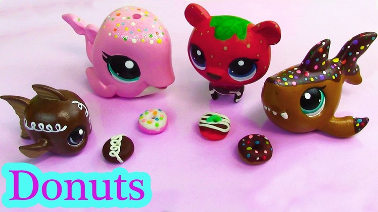 Littlest Pet Shop Play Doh DONUTS  Custom DIY Mini LPS Food Playdoh
