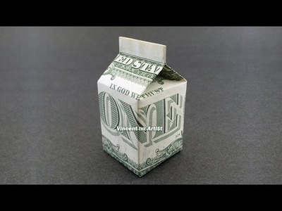 Money Origami Milk Carton