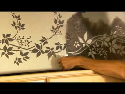Stencils: How to Stencil a Kitchen Border. Wall stencils by Cutting Edge Stencils. DIY decor ideas.