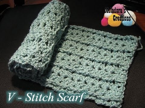 V stitch Scarf - Crochet Tutorial