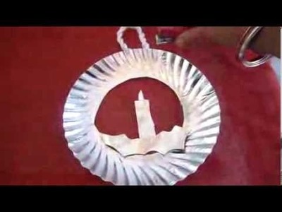 Christmas craft for kids,paper plate wreath,2013