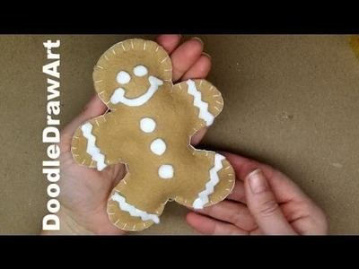 Craft: How to Sew a Stuffed Toy. Christmas Tree Ornament - Make a Gingerbread Man. Gingerbread Boy