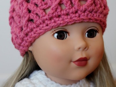 Crochet American Girl Doll Hat Twisted Cable Beanie - Right Hand Version