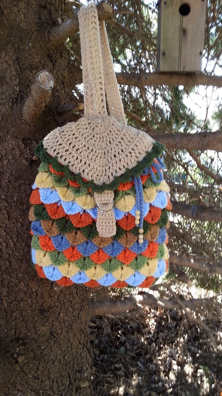 #Crochet Crocodile Stitch Back Pack #TUTORIAL #backpack #bookbag