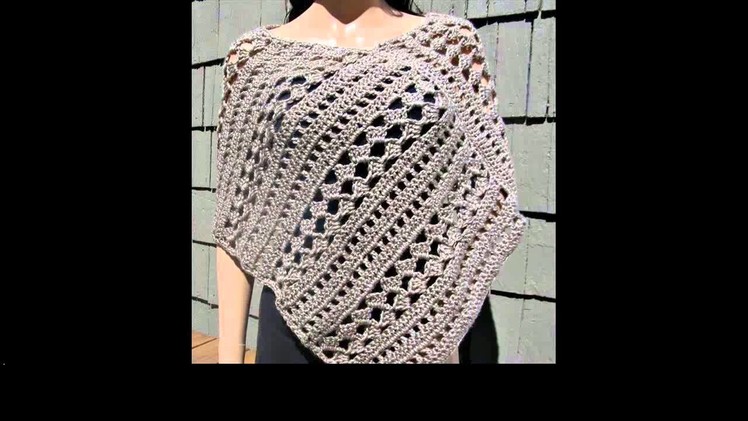 Crochet poncho with sleeves