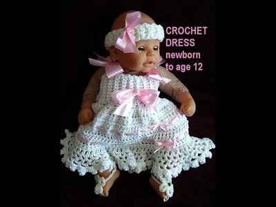 CROCHET SUNDRESS, newborn to age 12, free crochet pattern, crochet baby dress