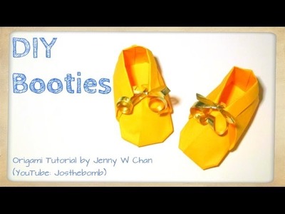 DIY Origami Booties - How to Make Paper Shoes. Sneakers - Baby Shower Gift Idea - Paper Crafts