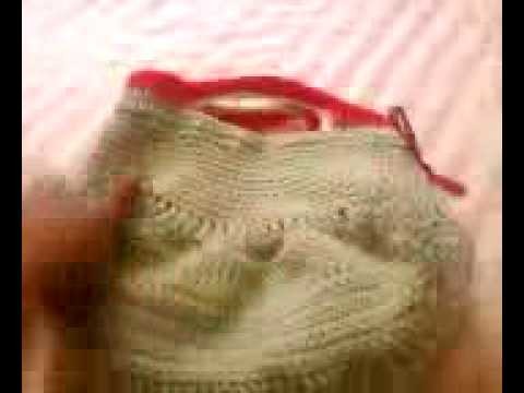 Green & Red crochet hobo bag