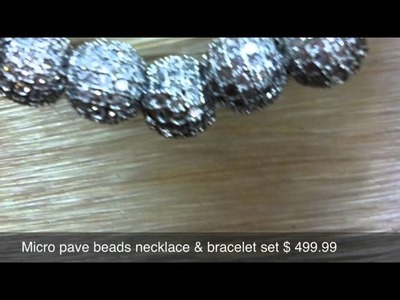 Micro pave beads necklace & bracelet set
