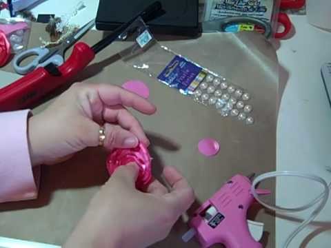 Pink Satin Lollipop Flowers Crafts