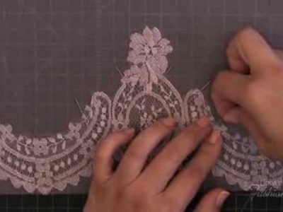 Sewing: How to make a lace applique using blanket hand stitch technique