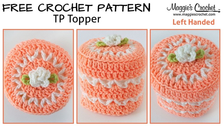 V-Stitch Toilet Paper Topper Free Crochet Pattern - Left Handed