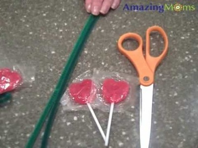 Valentine's Day Craft for Kids- Lollipop Rose from AmazingMoms.com