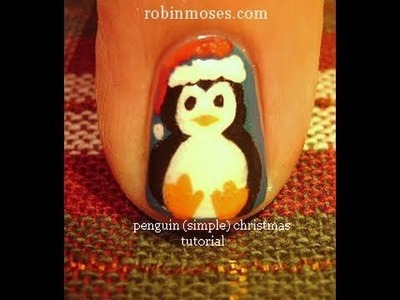1 Nail Art Tutorial | DIY Easy Christmas Nail Design | Penguin Nails Tutorial