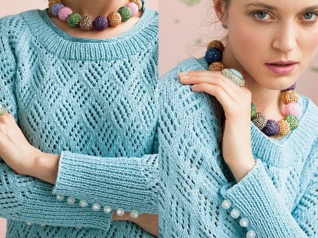 #3 Checkerboard Mesh Reglan, Vogue Knitting Early Fall 2012