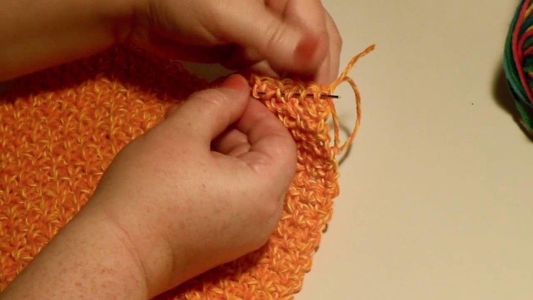 Beginner Crochet Dishcloth - Last Row, Last Stitch