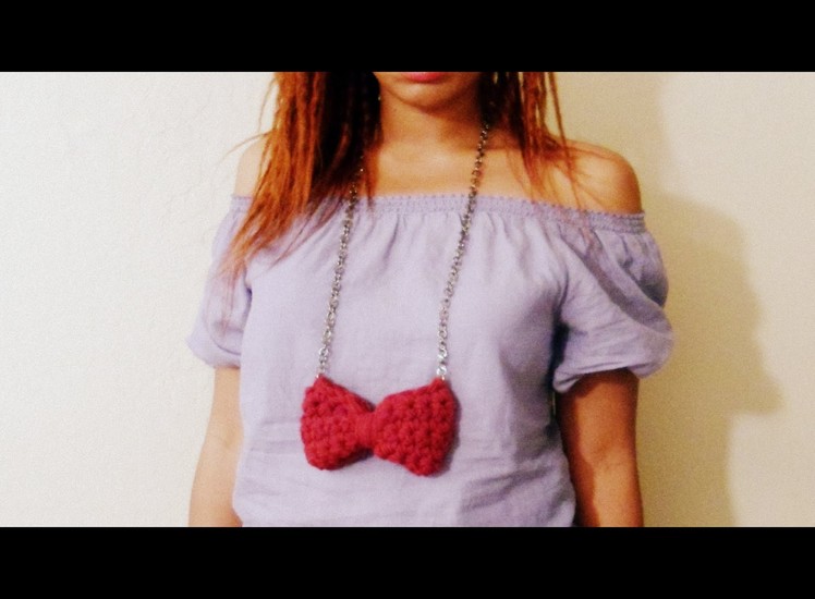 DIY Crochet Bow Necklace