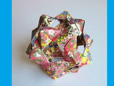 DIY Origami Bucky Ball - Dodecahedron (30 Pentagon Hexagon Z Units - PHIZZ) - Origami Flower Ball