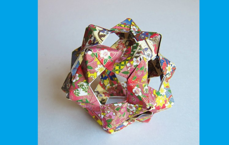DIY Origami Bucky Ball - Dodecahedron (30 Pentagon Hexagon Z Units - PHIZZ) - Origami Flower Ball