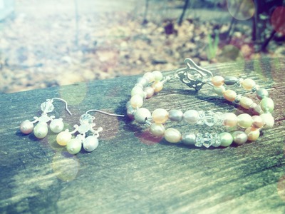 DIY Pretty in Pastel Pearl Bracelet and Earrings Set | eclecticdesigns
