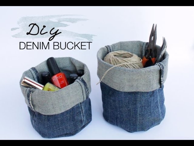DIY Upcycled Denim Bucket