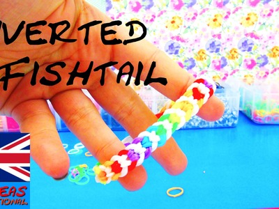 Fishtail Inverted Loom Bandz DIY Bracelet With Fork and Crochet Hook Tutorial How To | english