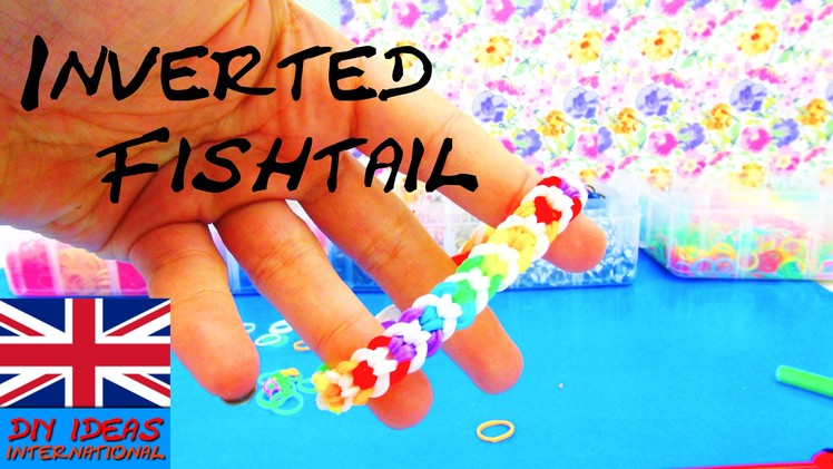Fishtail Inverted Loom Bandz DIY Bracelet With Fork and Crochet Hook Tutorial How To | english