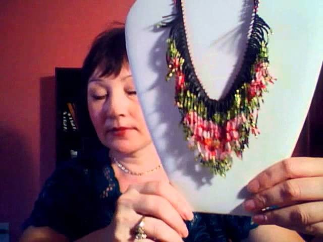 Fringe beaded necklace, hand made jewelry.wmv