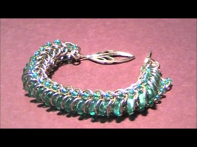 Green chainmail  bracelet