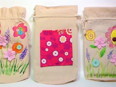 Painted and Embellished Canvas Bags {make this with the kids!}