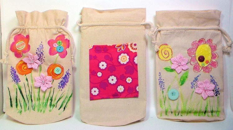 Painted and Embellished Canvas Bags {make this with the kids!}