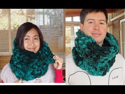 How to knit a winter neck warmer. cómo tejer un cuello (subtitulos español). Señorita wool fashion.