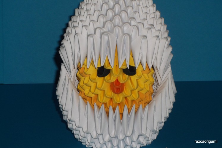How to make 3D Origami Chicken in egg part1