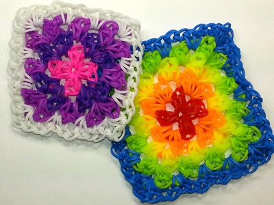 Granny Square Tutorial by feelinspiffy (HOOK ONLY) (Loom Bands)