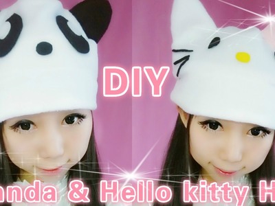 Kawaii DIY - Panda and Hello Kitty Hat (easy)